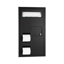 Bobrick 3571.MBLK Partiton-Mounted Seat Cover Dispenser Disposal, 0.8-Gal. Toilet Tissue Dispenser - Accessible Design, Matte Black