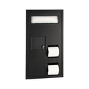 Bobrick 35715.MBLK Partiton-Mounted Seat Cover Dispenser Disposal, 0.8-Gal. Toilet Tissue Dispenser - Accessible Design, Matte Black