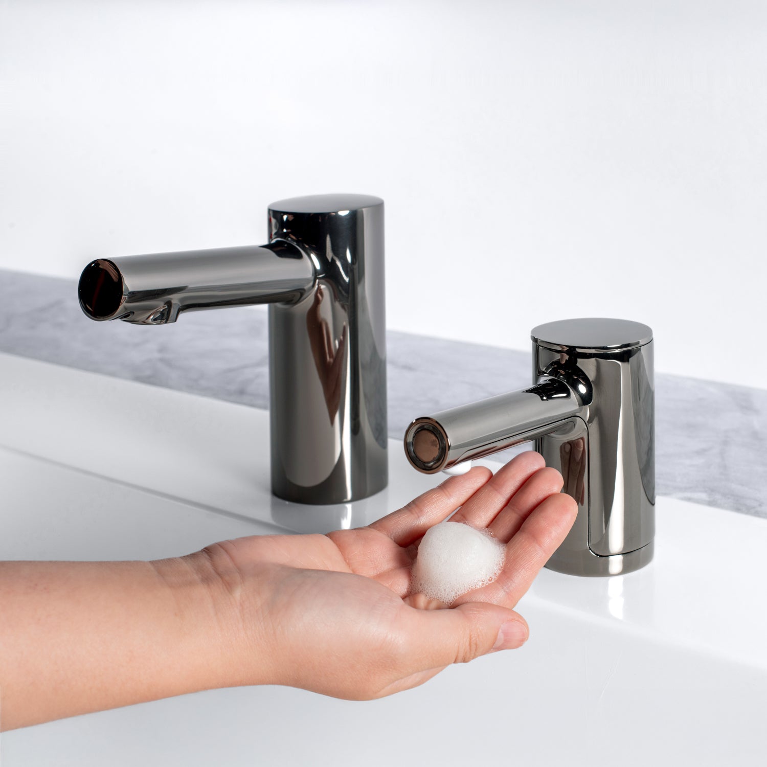 Bobrick B-901 Fino Top-Fill Foam Soap Dispenser - Polished Graphite (Cylindrical Style)