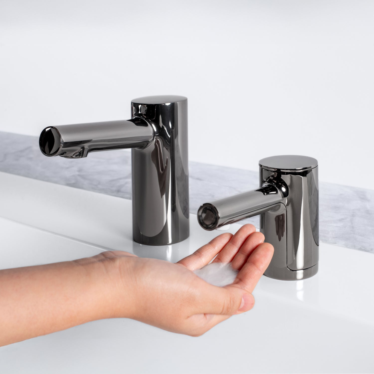 Bobrick B-991 Fino Top-Fill Liquid Soap Dispenser - Polished Graphite (Cylindrical Style)