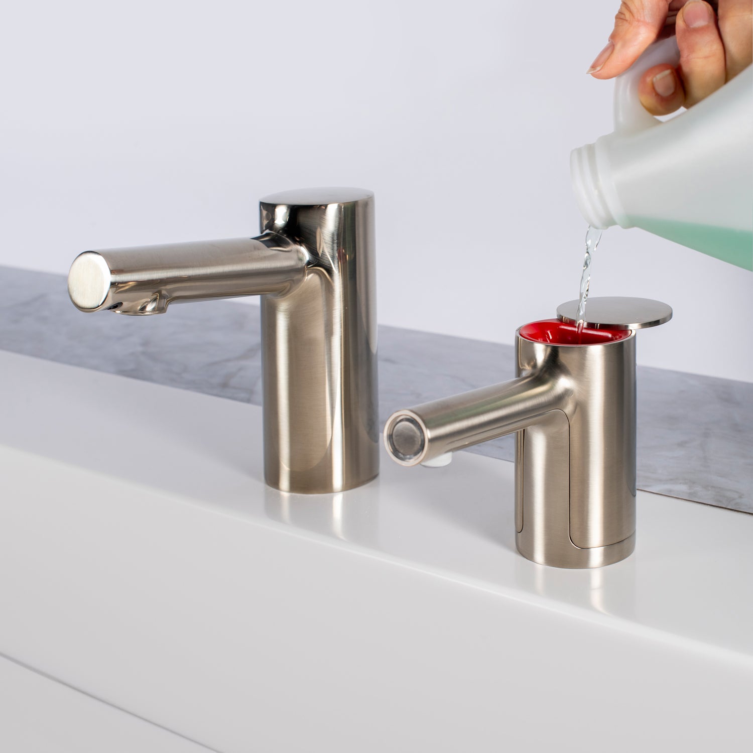 Bobrick B-905 Fino Top-Fill Foam Soap Dispenser - Brushed Nickel (Cylindrical Style)