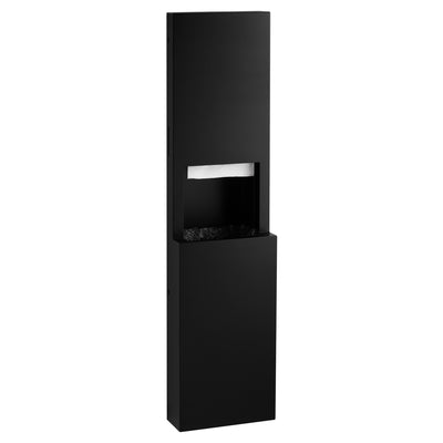Bobrick 9944.MBLK Fino Semi-Recessed Paper Towel Dispenser & Waste Receptacle, Matte Black, 8.5-gal. Waste