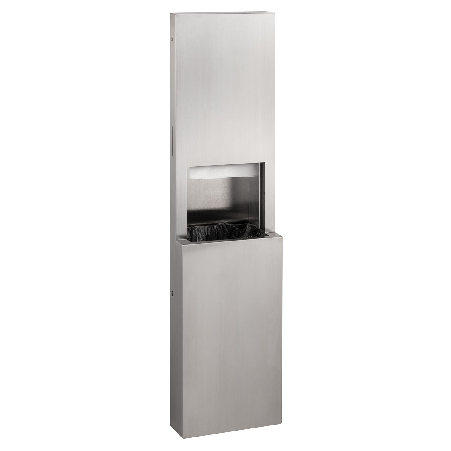 Bobrick 9944 Fino Semi-Recessed Paper Towel Dispenser & Waste Receptacle, 8.5-gal. Waste