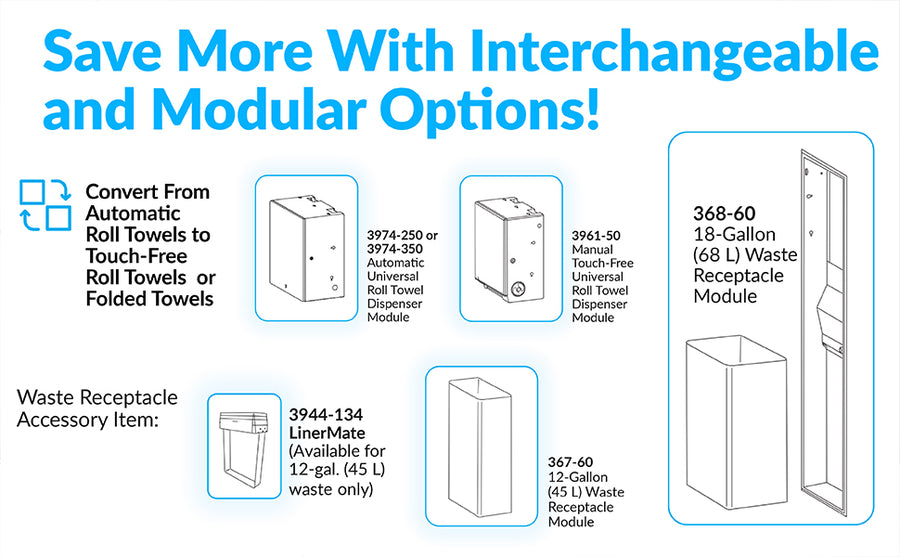 【deb199ページ】 Bobrick B-3974 Automatic Combination Commercial Paper Towel