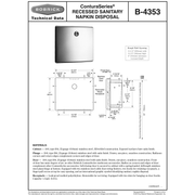 Bobrick B-4353 Commercial Restroom Sanitary Napkin Disposal, Recessed-Mounted, Stainless Steel