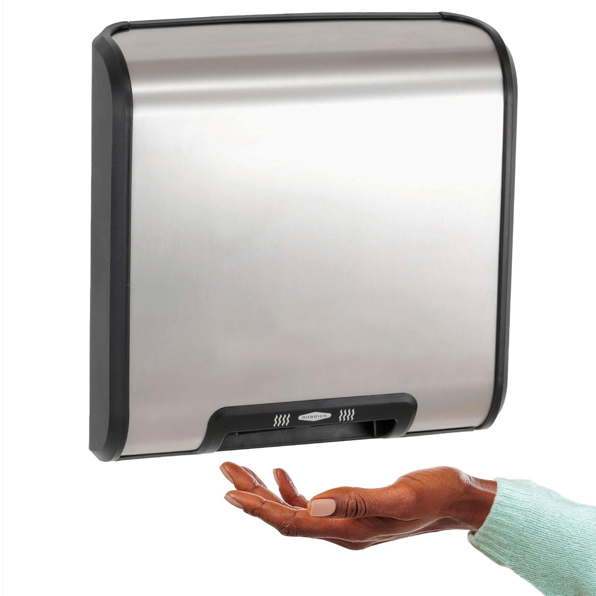 Bobrick B-7128 Automatic Hand Dryer, 115 Volt, Surface-Mounted, Stainless Steel