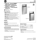 Bradley 344-100000 Commercial Restroom Waste Receptacle, 12 Gallon, Semi-Recessed-Mounted, 15-5/8" W x 29-1/8" H, 2" D, Stainless Steel