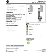 Bradley Elvari Series Robe Hook - Stainless-Surface Mounted, Double Hook - 9B1-110200