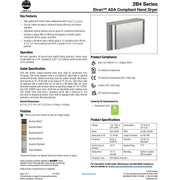 Bradley Elvari Series Hand Dryer - ADA High Speed Surface Mounted, 110V - 2B4-2110000-BZ, Brushed Bronze