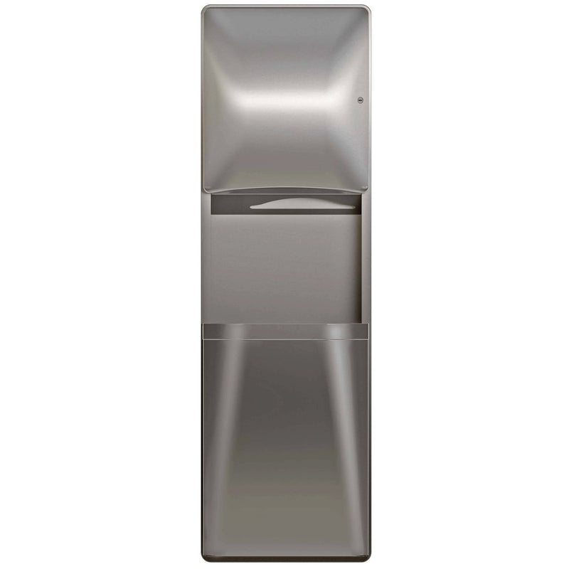Bradley 2A05-1036 Combination Paper Towel Dispenser/Waste Receptacle, Semi-Recessed-Mounted, Stainless Steel