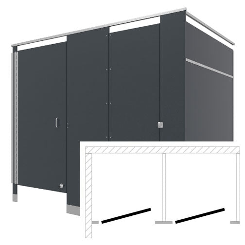 Bradley Toilet Partition (Phenolic) 2 In Corner (72" W x 61-1/4" D)  IC23660-PBC