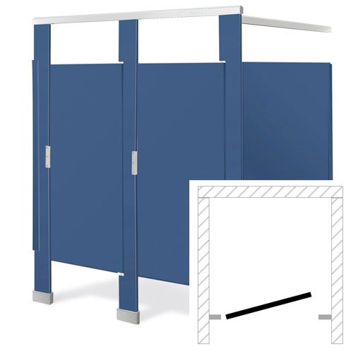 Bradley Toilet Partition (Plastic) 1 Between Wall (36"W x 61-1/4"D) - BW13660 - Bradley Toilet Partition