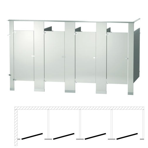 Bradley Toilet Partition (Metal) 4 In Corner (144" W x 61-1/4"D) IC43660