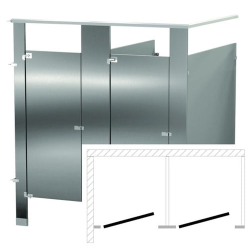 Bradley IC23660 Toilet Partition, 2 In Corner Compartments, 72