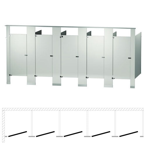 Bradley Toilet Partition (Metal) 5 In Corner (180" W x 61-1/4"D) IC53660