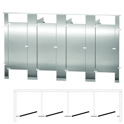 Bradley Toilet Partition (Stainless Steel) 4 Between Wall (144