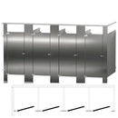 Bradley Toilet Partition (Stainless Steel) 4 In Corner (144"W x 61-1/4"D) - IC43660