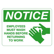 Palmer Fixture - EMPLOYEE WASH HANDS - ADA compliant Workplace Signs-GRN--EMPLOYEE WASH HANDS-IS8001-18