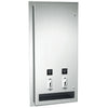 ASI 0464-25 Commercial Restroom Sanitary Napkin/ Tampon Dispenser, 25 Cents, Recessed-Mounted, Stainless Steel