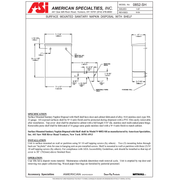 ASI 0852-SH Commercial Restroom Sanitary Napkin Disposal w/ Shelf, Surface-Mounted, 7-7/8