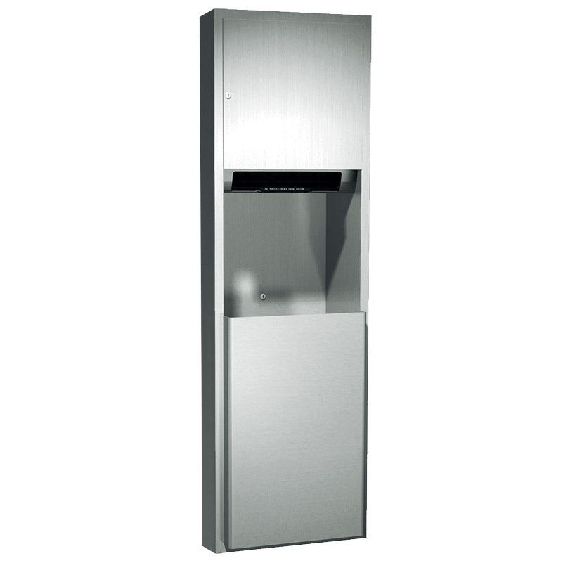 ASI 04692A-6 Combination Commercial Paper Towel Dispenser/Waste Receptacle, Semi-Recessed-Mounted, Stainless Steel