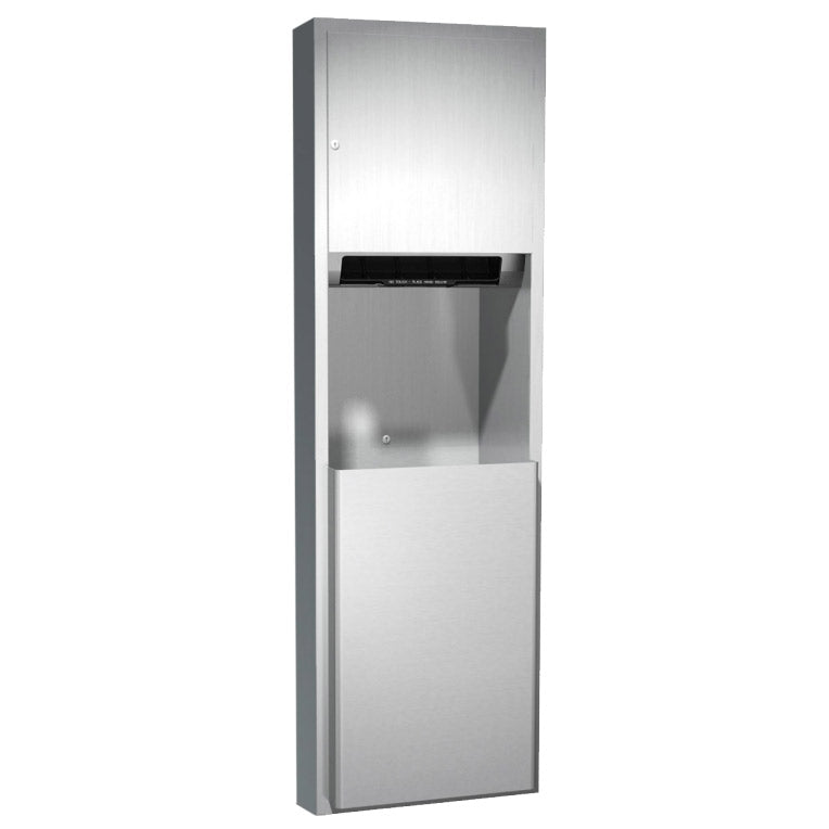 ASI 04692AC-6 Combination Commercial Paper Towel Dispenser/Waste Receptacle, Semi-Recessed-Mounted, Stainless Steel