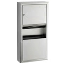 Bobrick B-3699 Combination Commercial Paper Towel Dispenser/Waste Receptacle, Surface-Mounted, Stainless Steel