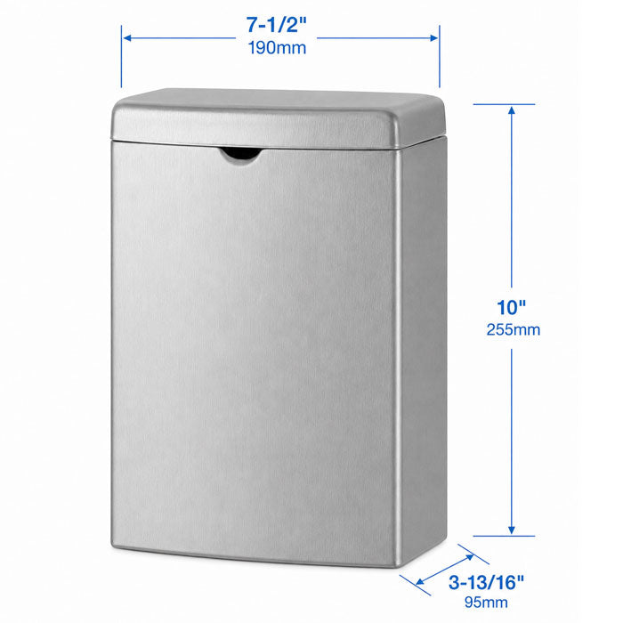 Bobrick B-270 Commercial Restroom Sanitary Napkin/Tampon Disposal, Surface-Mounted, Stainless Steel