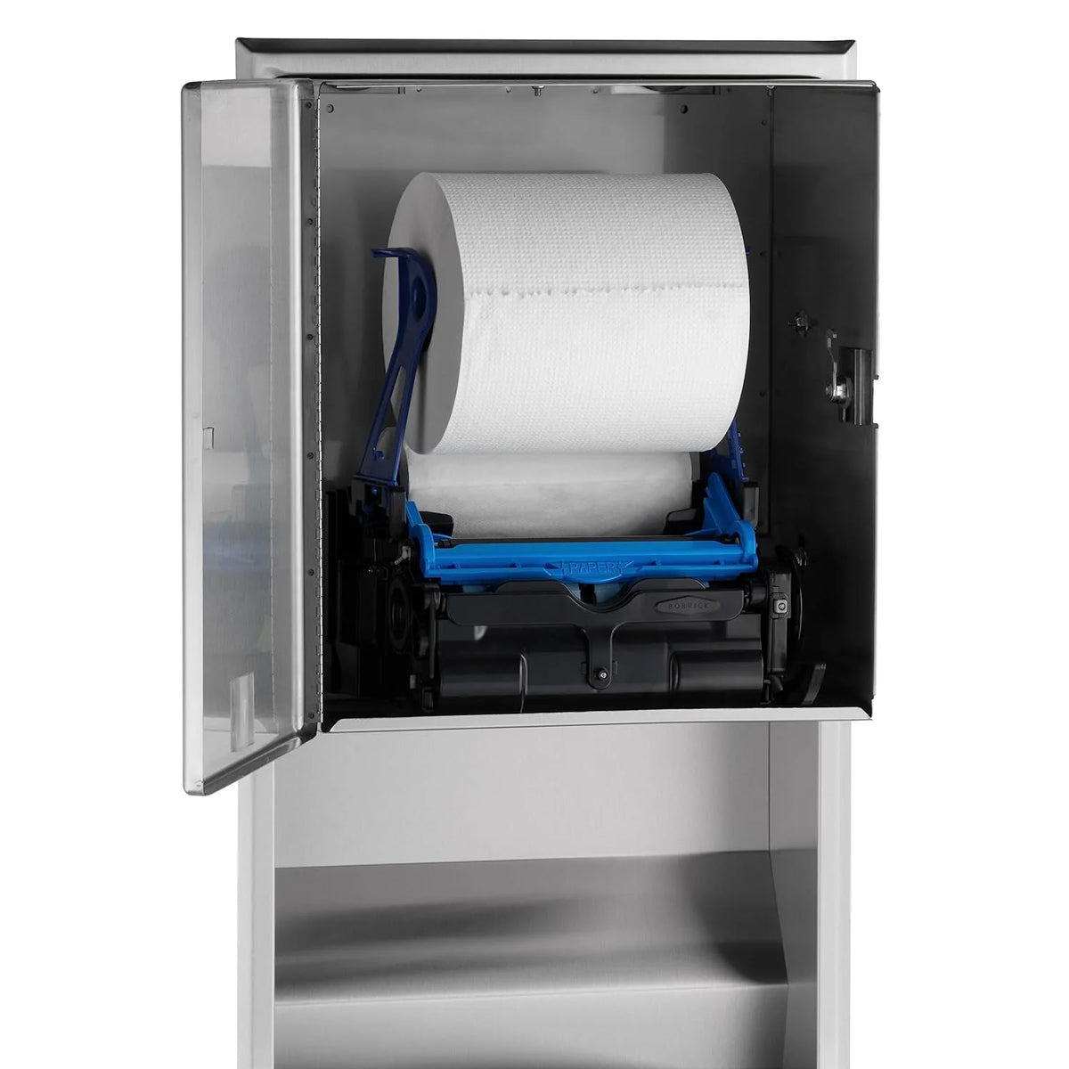 Bobrick B-3979 Automatic Combination Commercial Paper Towel Dispenser/Waste Receptacle, Surface-Mounted, Stainless Steel