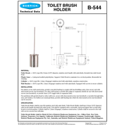 Bobrick B-544 Commercial Restroom Toilet Brush Holder, Stainless Steel