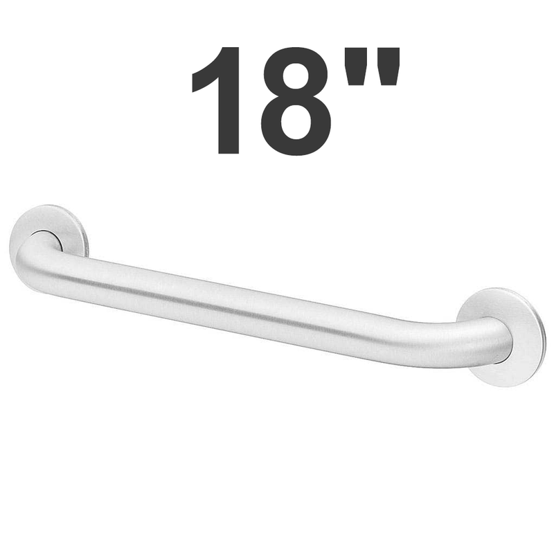 Bradley 8120-001180 (18 x 1.5) Commercial Grab Bar, 1-1/2" Diameter x 18" Length, Stainless Steel