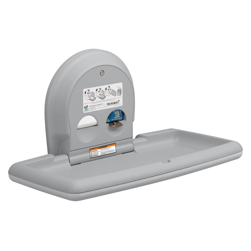 Koala Kare KB300-01 Horizontal Baby Changing Station, Surface-Mounted, Grey (Formerly KB200-01)