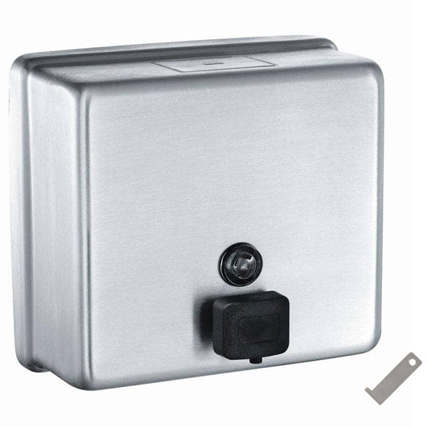 ASI 9343 Commercial (Liquid) Soap Dispenser, Surface-Mounted, Manual-Push, Stainless Steel