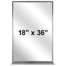 Bradley 7805-018360 (18 x 36) Commercial Restroom Mirror, Angle Frame, Stainless Steel w/ Satin Finish, 18" W x 36" H