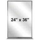 Bradley 7815-024360 (24 x 36) Commercial Restroom Mirror w/ Shelf, Channel Frame, 24" W x 36" H, Stainless Steel w/ Bright-Polished Finish