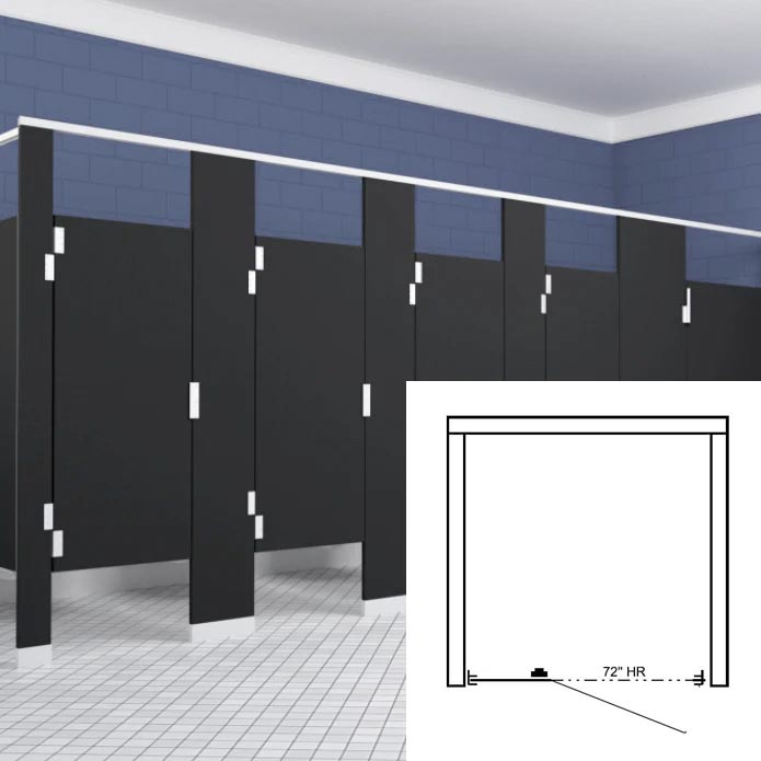Scranton Hiny Hiders Toilet Partition (Plastic) 1 ADA Between Wall (60"W x 61-1/4"D) BWADA-PL-SCRANTON