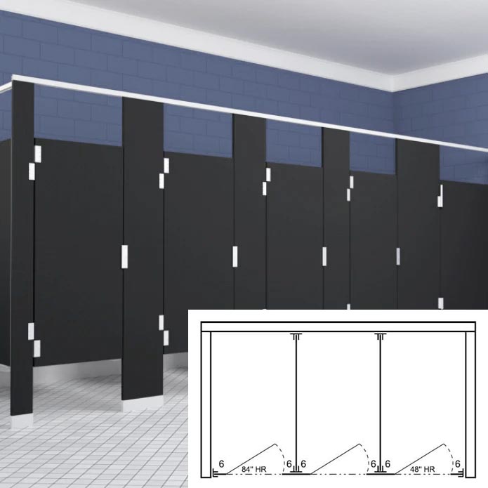 Scranton Hiny Hiders Toilet Partition (Plastic) 3 Between Wall (108