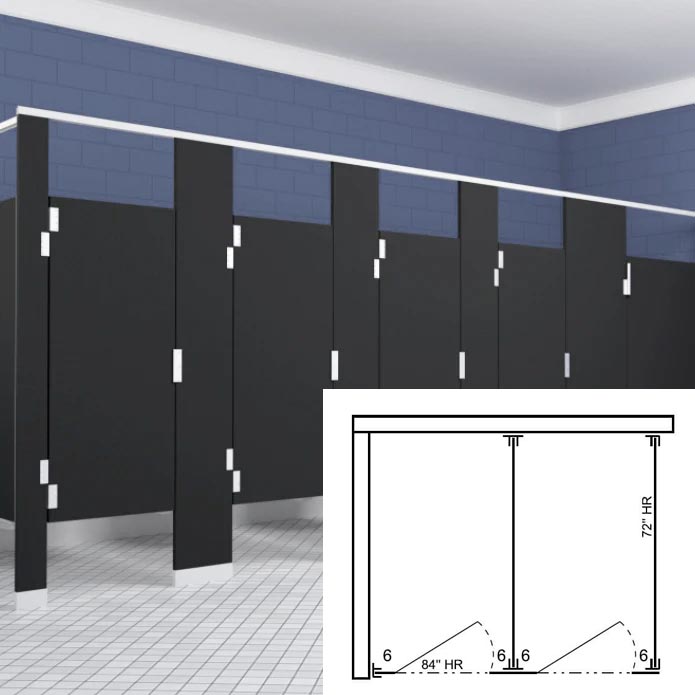Scranton Hiny Hiders Toilet Partition (Solid Plastic) 2 In Corner (72"W x 61-1/4"D) IC23660-PL-SCRANTON