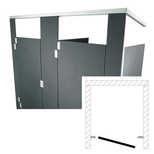 Hadrian Toilet Partition (Plastic) 1 ADA Between Wall (60"W x 61-1/4"D) BWADA-PL-HADRIAN