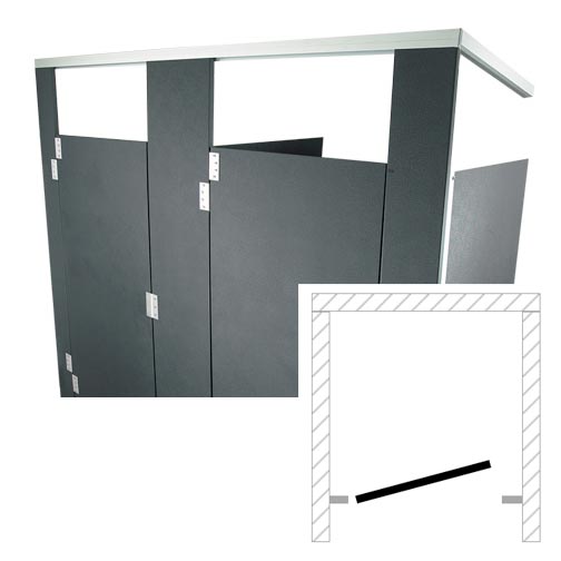 Hadrian Toilet Partition (Plastic) 1 Between Wall (36"W x 61-1/4"D) BW13660-PL-HADRIAN