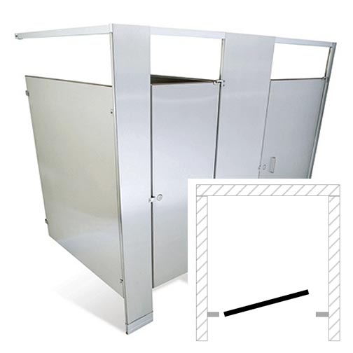 Hadrian Toilet Partition (Stainless Steel) 1 Between Wall (36