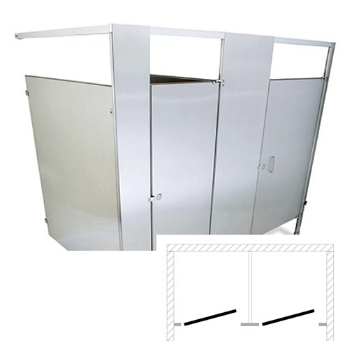 Hadrian Toilet Partition (Stainless Steel) 2 Between Wall (72