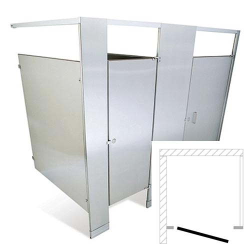 Hadrian Toilet Partition (Stainless Steel) 1 ADA In Corner (60"W x 62"D) ICADA-SS-HADRIAN