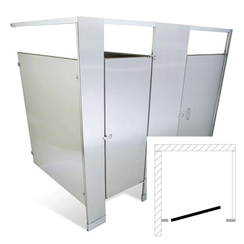 Hadrian Toilet Partition (Stainless Steel) 1 In Corner (36"W x 61 1/4"D) IC13660-SS-HADRIAN