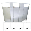 Hadrian Toilet Partition (Stainless Steel) 4 In Corner (144"W x 61 1/4"D) IC43660-SS-HADRIAN