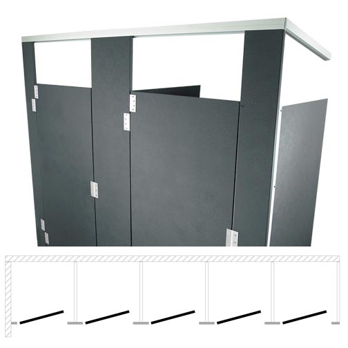 Hadrian Toilet Partition (Plastic) 5 In Corner (180"W x 61-1/4"D) IC53660-PL-HADRIAN