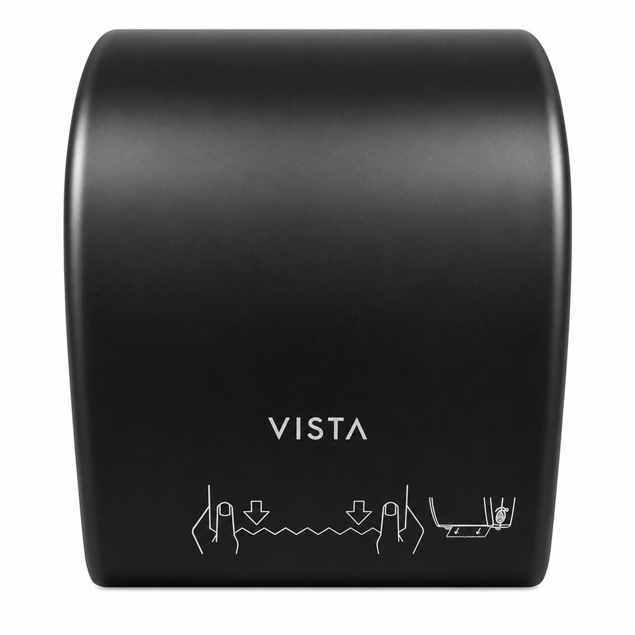 VISTA Mechanical Auto Cut Roll Towel Dispenser, Black Translucent - PT2004