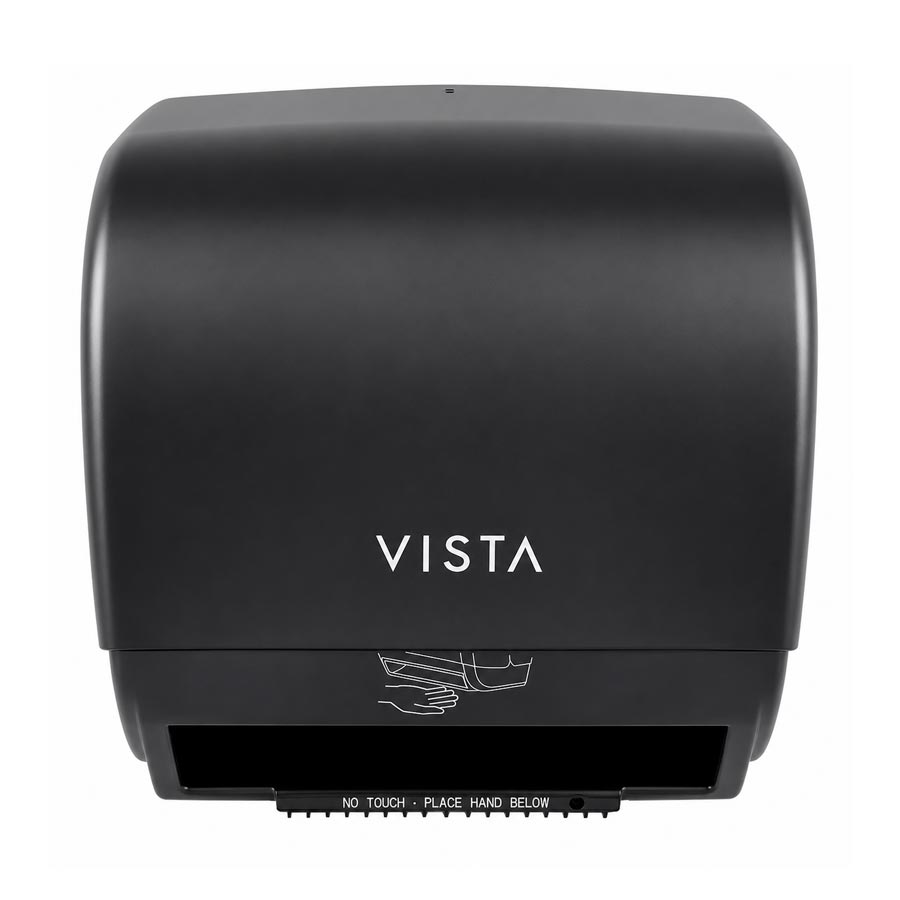 VISTA Electronic Hands Free Roll Towel Dispenser, Black Translucent - PT2006