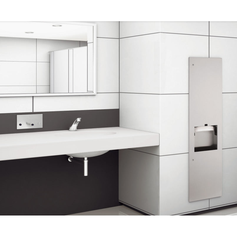 Bobrick B-38030 115V Towel Dispenser, Hand Dryer & Waste, Recessed 4-inch, 115V