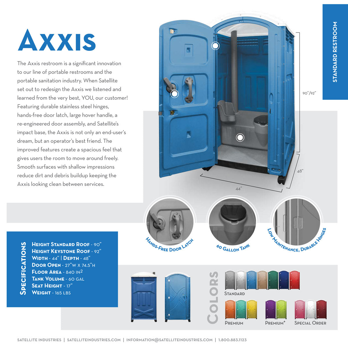 Satellite Fleet Portable Restroom, Axxis | Portable Toilets